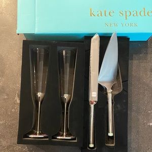 Kate Spade take the cake flutes and cake knives